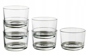 SZKLANKI DO NAPOJÓW ELEGANCKIE SZKŁO NISKIE 180 ml KOMPLET 6 szt IKEA 365+