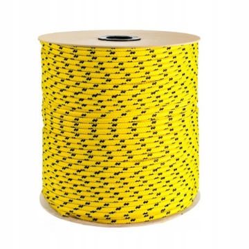 Веревка, плетеная полипропиленовая, универсальная парусная веревка, желтая, 4мм, 140м