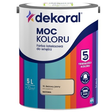 Dekoral MOC KOLORU Farba lateksowa do wnętrz beżowy jasny 5l