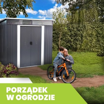 DOMEK NARZĘDZIOWY METALOWY RIBES I 193x238 CM OGRODOWA SZOPA SCHOWEK WYSOKI