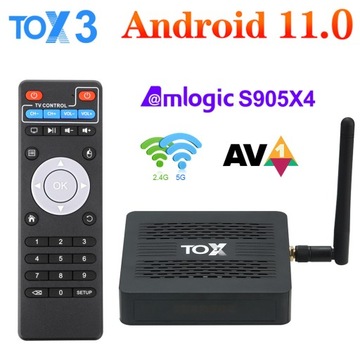 TOX3 TVbox S905X4 Dwuzakresowy system Wi-Fi z systemem Android 11 i dekoderem sieciowym Bluetooth