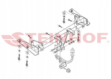 БУКСИРОВОЧНЫЙ КРЮК + СПЕЦИАЛЬНЫЙ ЖГУТ ПРОВОДОВ VW CADDY 2004-19 гг.