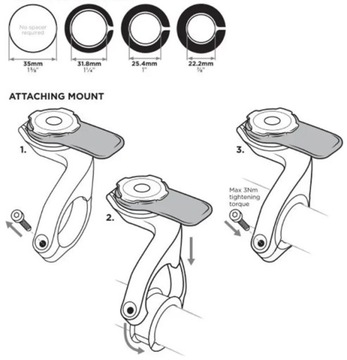 Na kierownicę roweru mocowanie telefonu smartfona kamery solidny QUAD LOCK