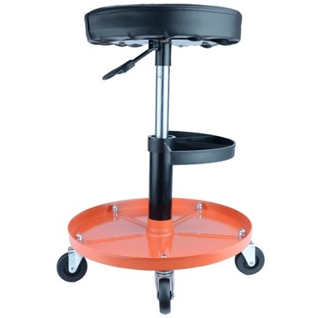 ТАРЮЛ ДЛЯ МАСТЕРСКОЙ ПОВОРОТНЫЙ СИДЕНЬЕ С ПОЛКОЙ, 5 КОЛЕС, 136 КГ, ПРОЧНЫЙ