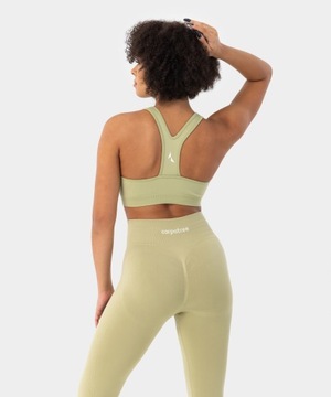 ЛЕГГИНСЫ СВЕТЛО-ОЛИВКОВЫЕ МОДЕЛИРУЮЩИЕ ЛЕГИНСЫ ДЛЯ ФИТНЕСА ДЛЯ БЕГА - M