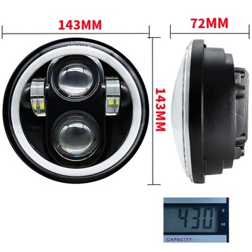 REFLEKTOR LAMPA PRZÓD MOTOCYKLOWA LED 5.75in - uniwersalny wysoka jakość