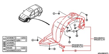 SUBARU TRIBECA 05-14 PODBĚH PŘEDNÍ LEVÉ NOVÉ OE