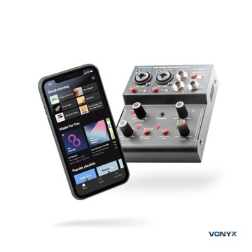 Mikser audio VMM301 3-kanałowy USB BT Vonyx