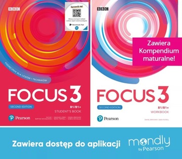Focus 3 KOMPLET Podręcznik + Zeszyt ćwiczeń + dostęp Mondly PEARSON