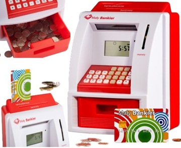 BANKOMAT ZABAWKA Karta PIN Prezent na Urodziny Święta Skarbonka dla dziecka