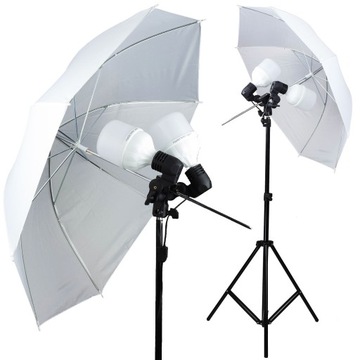 Lampa z dwoma żarówkami LED i parasolką 84cmLampa