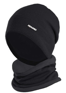 ZESTAW ZIMOWY MĘSKI MŁODZIEŻOWY CIEPŁY CZAPKA KOMIN KOMPLET POLAR