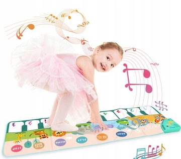 МУЗЫКАЛЬНЫЙ КОВРИК ДЛЯ ТАНЦУЮЩИХ ПИАНИНО ЖИВОТНЫХ 110см