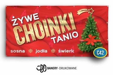 Baner Reklamowy Choinki 2x1m - Projekt Gratis Reklama choinek sprzedaż C43