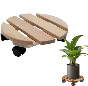 Podstawa okrągła z kółkami drewniane 30cm 120kg