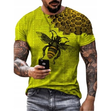 T-shirt męski z okrągłym dekoltem i czaszką 3D