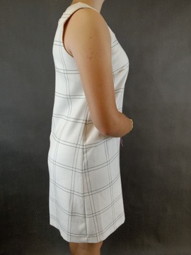 Sukienka kremowa w kratkę prosta Reserved roz. 38