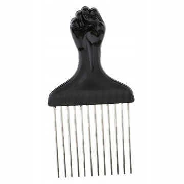 Металлическая расческа Black Fist Afro Pick для