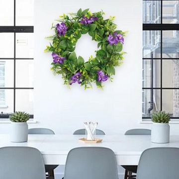 Венок из искусственных фиолетовых цветов Цветочный венок