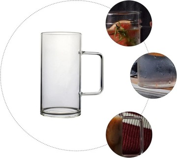 Стеклянные кофейные кружки 700 мл, термостойкая большая прозрачная кружка с ручкой для м