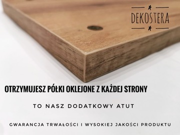 Wiszące półki na sznurkach linach złoty dąb