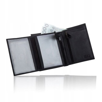 Мужской кожаный кошелек BETLEWSKI, кожа, RFID-защита, молния для карточек-документов