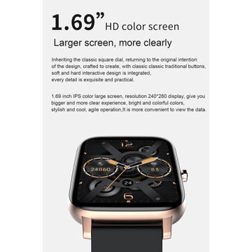 Часы H80 оснащены 1,69-дюймовым серебристо-серым полностью сенсорным дисплеем.