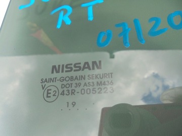 Nissan Juke II F16 Дверной стеклянный задний задний год 2019