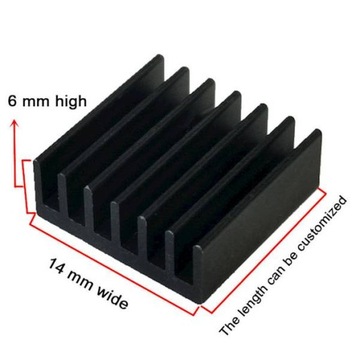 RADIATOR ŻEBROWANY 14x14x6mm