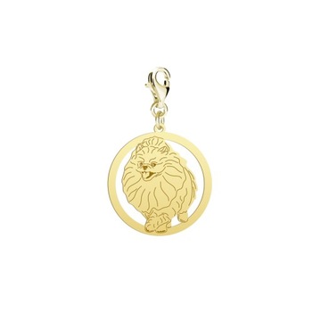Charms Złoty Pomeranian 925 Prezent Biżuteria Kobieta DEDYKACJA GRATIS