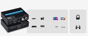 Ekstraktor dźwięku ARC HDMI 4K HDR HDCP2.2 Toslink XGETOP