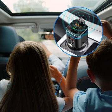 TRANSMITER BLUETOOTH AUDIO FM MP3 SZYBKA ŁADOWARKA USB SD LCD QC3.0 RGB