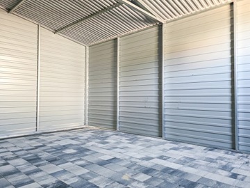 Оловянный гараж с коммунальным помещением и укрытиями 12x5 м, Transtal