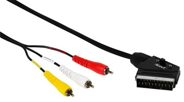Kabel EURO / SCART - 3 x CINCH RCA WEJ - WYJ Przełącznik VIVANCO Sklep W-wa