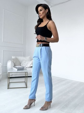 ЖЕНСКИЕ ЭЛЕГАНТНЫЕ БРЮКИ-СИГАРИЛЕТЫ, МОДНЫЕ 44/46 2XL/3XL ДЕТСКИЕ СИНИЕ