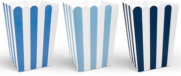 Pudełka na popcorn SAMOLOCIK niebiesko białe 6 szt