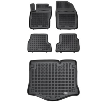 Gumová sada koberců a rohožek Ford Focus II 2005-2011 Hatchback s dojovým kolem