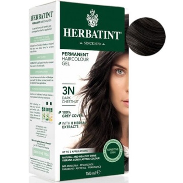 HERBATINT FARBA DO WŁOSÓW NATURALNA TRWAŁA 3N ciemny kasztan