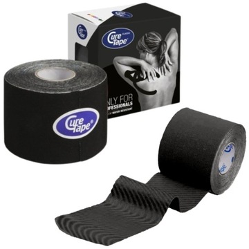 Taśma do kinesiotapingu tejpy CURETAPE CLASSIC do CIAŁA i TWARZY CZARNA