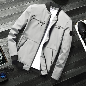 Куртка мужская с воротником-стойкой для отдыха, однотонная, простая, модная