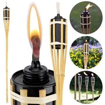4x САДОВЫЙ ДЕКОРАТИВНЫЙ БАМБУКОВЫЙ ФАКЕЛ ОТ КОМАРОВ, МЫЛИ, ФИТИЛЬ XXL, 90 СМ