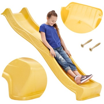 Zjeżdżalnia 2,5m (220cm) Ogrodowa Ślizg Ślizgawka - Żółta - Premium
