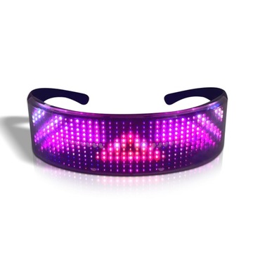 OKULARY LED BLUETOOTH KOLOROWE ŚWIATŁO DLA PARTY