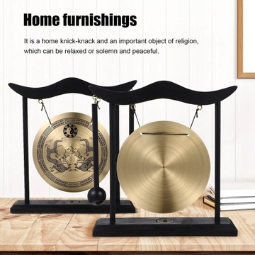 Винтажные традиционные китайские настольные гонги с декором