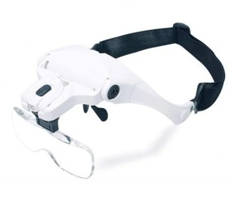 Okulary z lupą i lampką LED do przedłużania rzęs i makijażu permanentnego