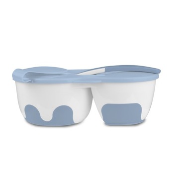 ДВОЙНАЯ ЧАШКА BABYONO С ЛОЖКОЙ И КРЫШКОЙ