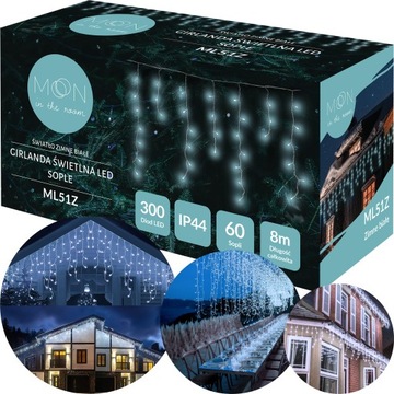 PIĘKNE SOPLE FLASH MIGAJĄCE LAMPKI LED LAMPKI ZEWNĘTRZNE 8 METRÓW 300LED