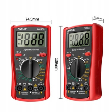 MULTIMETR CYFROWY MIERNIK PRĄDU ELEKTRYCZNY DM850 + UCHWYT DO PCB ZD-11E