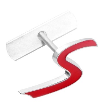 Znaczek Emblemat w grill S RED CHROM Mini Cooper S