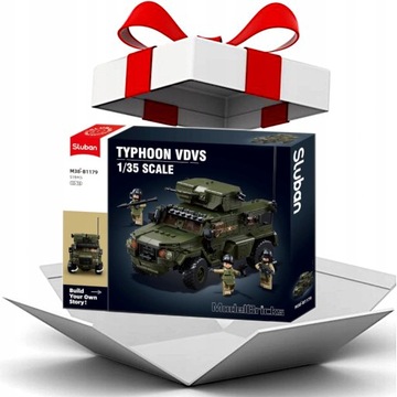 Кирпичи БРОНИРОВАННЫЙ ГРУЗОВИК Тайфун-WDW К-4386 4х4 КамАЗ Пушка 4 ФИГУРКИ